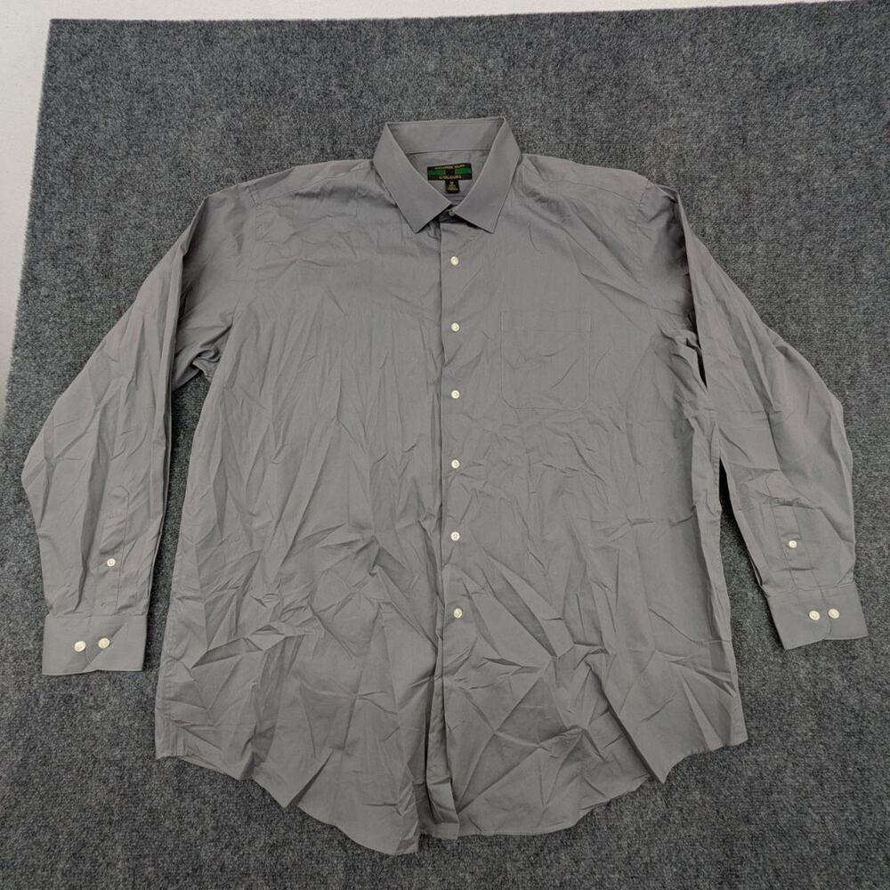 Alexander Julian Dress Shirt Men's 3X Gray Solid Long Sleeve Button Up Workwear